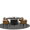 Minotti Miloti Restaurant Table Combination 3d model