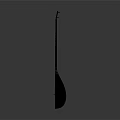 Wooden String Musical Instrument with Carved Patterns and Art Supplies on Gray Background
