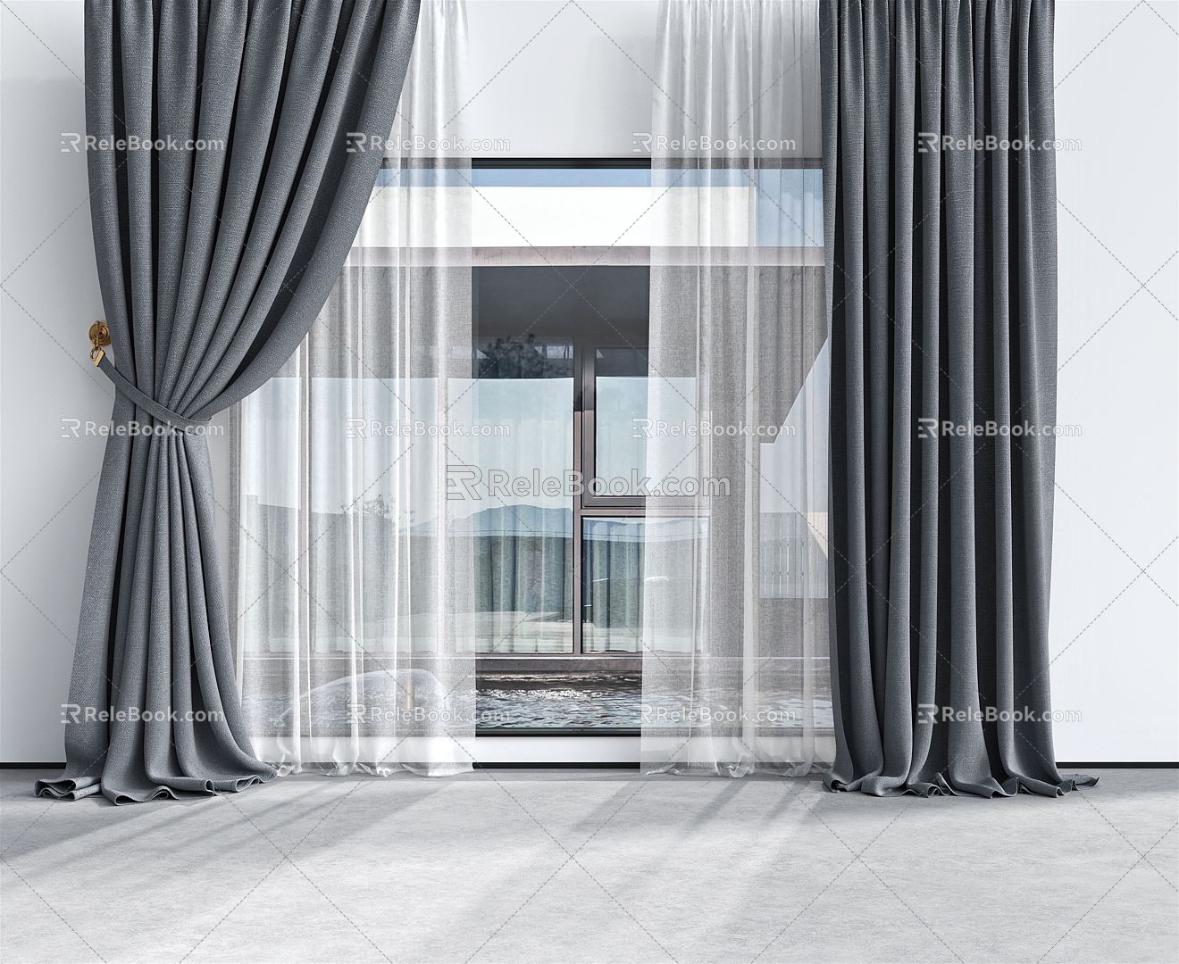 Modern Curtains 3d model