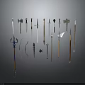 Ancient Weapons Collection Featuring Swords Spears Bows Daggers And Axes 3d model