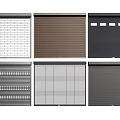 Various Roller Shutter Designs Featuring Different Patterns And Color Choices 3d model
