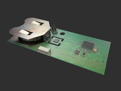 Detailed Electronic Circuit Board With Green PCB Microchips And Electronic Components 3d model