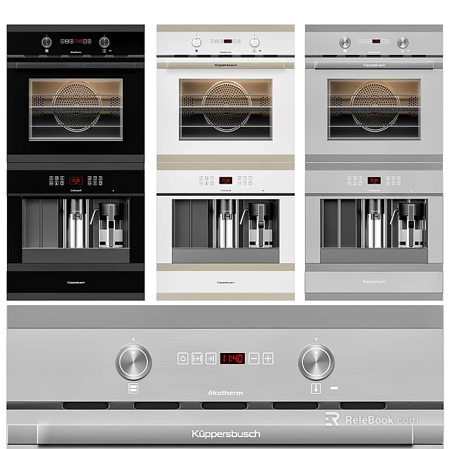 Modern Stylish Kitchen Appliances With Multiple Color Options And Digital Control Panels 3d model 