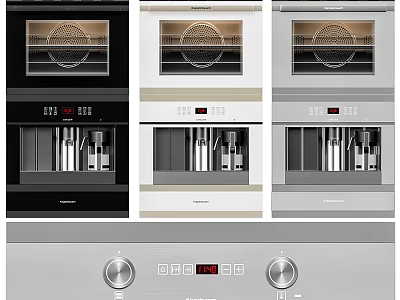 Modern Stylish Kitchen Appliances With Multiple Color Options And Digital Control Panels 3d model