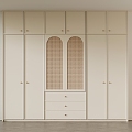 Middle Cream Style Wardrobe 3d model