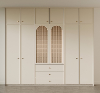 Middle Cream Style Wardrobe 3d model