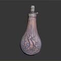 Bottle Shaped Sculpture Carving With Pink Purple Color And Intricate Surface Designs