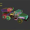 Green Military Tank With Rocket Launching Equipment