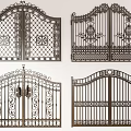 Wrought Iron Entrance Gates With Intricate Decorative Patterns And Different Styles