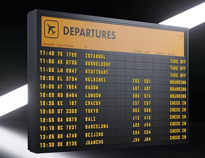 Flight Information Board 3d model