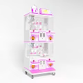 Pink Claw Machine Fun Entertainment Equipment With Multi Layer Structure And Toy Prizes 3d model