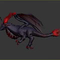Mythical Purple Red Dragon Game And Movie Character With Wings And Horns