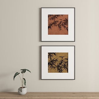 New Chinese abstract decorative painting 3d model