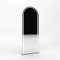 Modern Textured Brown Frame Mirror With Black Panel And White Reflective Surface