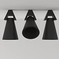 Black Modern Downlights And Spotlights With Sleek Conical Design For Ceiling 3d model