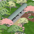 Beautiful Residential Landscape With Lush Trees Colorful Flowers Lawn And Stone Pathways