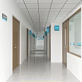 Modern Hospital Outpatient Clinic Waiting Area With Seating Signage And Corridor