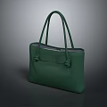 Stylish Green Leather Handbag With Dual Handles And Simple Design For Daily Use