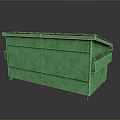 Green Industrial Trash Bin With Secure Lid For Outdoor Waste Management