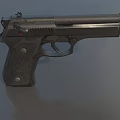 Classic Black Beretta 9x19 Pistol With Textured Grip And Metal Components