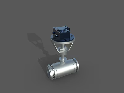 Stainless Steel Industrial Ball Valve With Control Actuator For Pipeline Systems 3d model