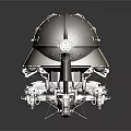 Sleek Metallic Watercraft 3D Model With Retro-Futuristic Design Shiny Exterior And Streamlined Structure
