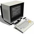 Modern computer Old-fashioned computer 3d model
