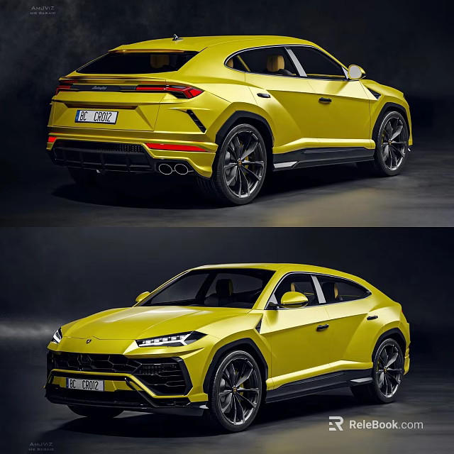 Yellow Lamborghini SUV Sporty Exterior Design With Sleek Lines And Dynamic Look 3d model 