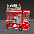 Red Coca Cola Themed Food Truck Selling Mermaid Burger And Drinks