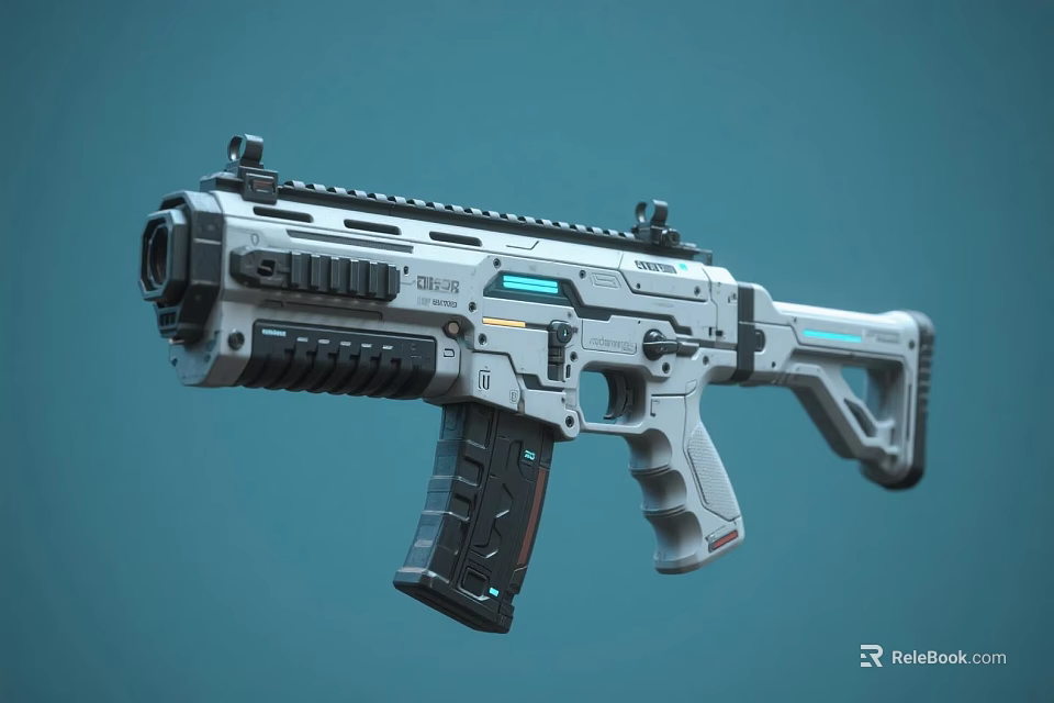 Futuristic Tactical Rifle With Advanced Design And LED Accents 3d model 