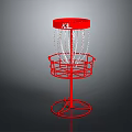Red K2 Disc Golf Target Basket With Chain And Stand