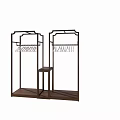 Wooden Clothing Display Racks With Hooks And Shelves For Retail Store Use