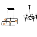 Modern Chandeliers Featuring Different Unique Designs with Multiple Bulbs Geometric Frames and Minimalist Structures 3d model
