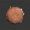 Juicy Hamburger With Sesame Seed Bun Fresh Beef Patty Lettuce And Tomato