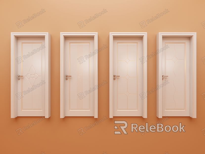 Modern swing door solid wood door model