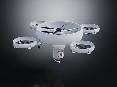 High Performance Multirotor Drone With Multiple Propellers And Integrated Camera Equipment 3d model