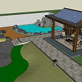 Japanese Garden Landscape With Stone Stepping Path Maple Trees And Stone Lanterns