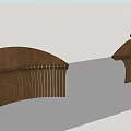 Modern Brown Curved Landscape Seats With Ribbed Design For Outdoor Relaxation