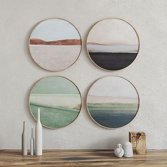 Nordic Round Frame Painting Hanging Painting Decorative Painting 3d model