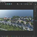 Aerial Planning of Coastal Waterfront Development Featuring Green Roof Buildings Roads and Trees