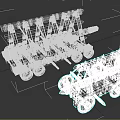 Ancient Wooden Wheeled Industrial Equipment with Structural Frames and Mechanisms