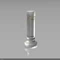 Silver Metal Cylindrical Equipment With Textured Surface Reflective Base And Dark Background
