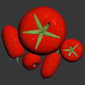 Red Tomato Decorative Ornament Collection with Glossy Surface and Reflective Display for Modern Home Decor