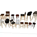Stylish Bar Stools With Various Styles And Colors For Home Bar Decor 3d model