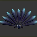 Fantasy Game Movie Character With Blue Red Armor Fox Ears And Flowing Blue Cape