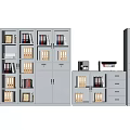 Multiple White Modern Bookcases With Doors Drawers And Office Storage Solutions