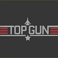 TOPGUN Logo 3D Metallic Design With Human Silhouette Star And Red Stripes