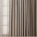 Beige And Brown Sheer And Heavy Fabric Curtains For Window Decoration