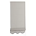 Fabric Window Blinds With Scalloped Edges In Beige Grey And White Tones For Interior Decoration