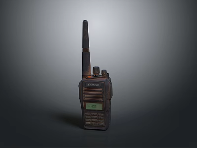 Hytera Professional Walkie Talkie With Antenna Green Display Screen And Buttons 3d model